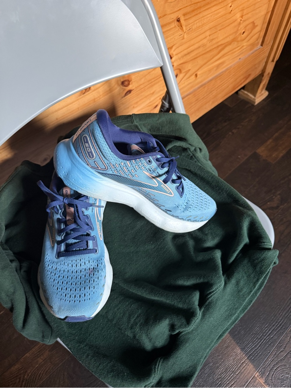 Brooks Women's Light Blue and Navy Athletic Running Shoes